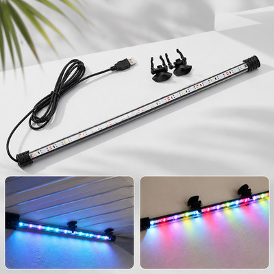 USB Aquarium LED Light Waterproof Fish Tank Submersible Plant Grow Lamp LED
