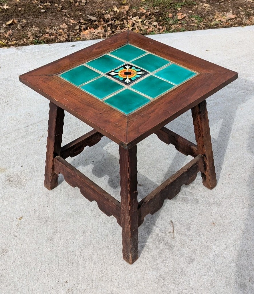 EARLY CALIFORNIA TILE TABLE TAYLOR? ERA RUSTIC SPANISH REVIV