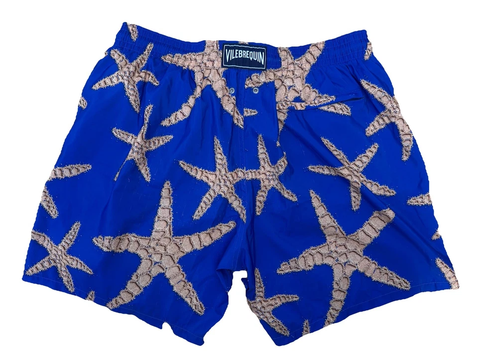 Vilebrequin Swim Trunks MAHINA BLUE DE MER STARFISH Zip Back Pocket XXL - Image 3 of 4