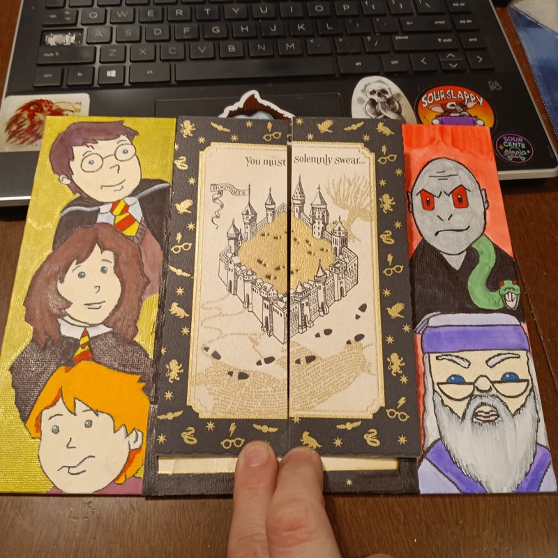 Harry Potter Canvas 3-D Painting; Harry, Ron, Hermione, Voldemort, Dumbledore...