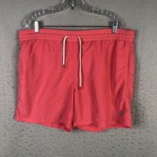 Polo Ralph Lauren Swim Trunks Mens L Red Mesh Lined Drawstring Shorts Logo Beach