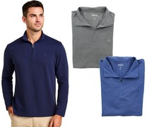 Izod 1/4 Zip Pullover Men's Popcorn Jacquard Stretch Lightweight Quarter Zip