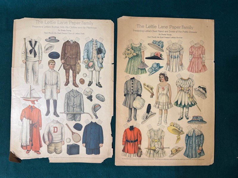 Antique Paper Dolls The Lettie Lane Paper Family Lettie's Best Friend & Brother