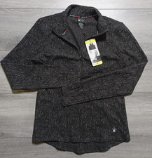 Spyder Active Quarter Zip Pullover Adult Womens Small Heather Black Fleece