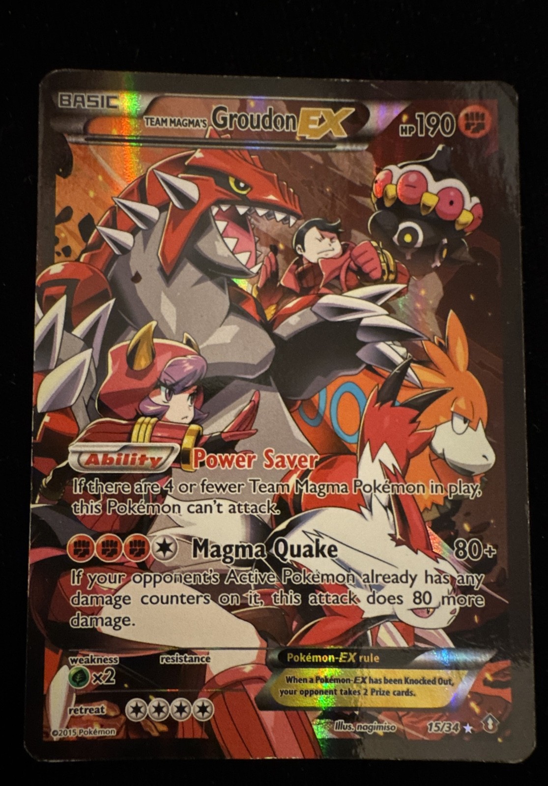 Team Magma's Groudon EX 15/34 Double Crisis Holo
