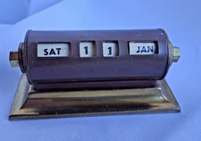 Vintage Park Sherman Co?  Perpetual Manual Brass Desk Calendar 