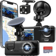 3 lenses Camara De Seguridad Para Carro Auto Delantero/Trasero/Interior Dash Cam