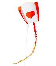Heart Sled Kite for Kids, Good Beginner Kite. Red Kite Tail and Reel Attached...