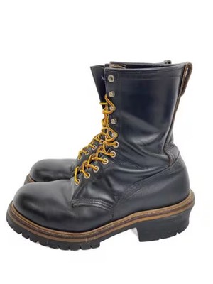 RED WING / Lace-up Logger Boots / US9 / Black / Leather