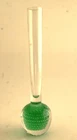 Vintage Murano Art Glass Ball Bud Vase Green to Clear Controlled Bubbles 6"