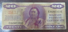$20 Military Payment Certificate * US MPC * Series 692 *