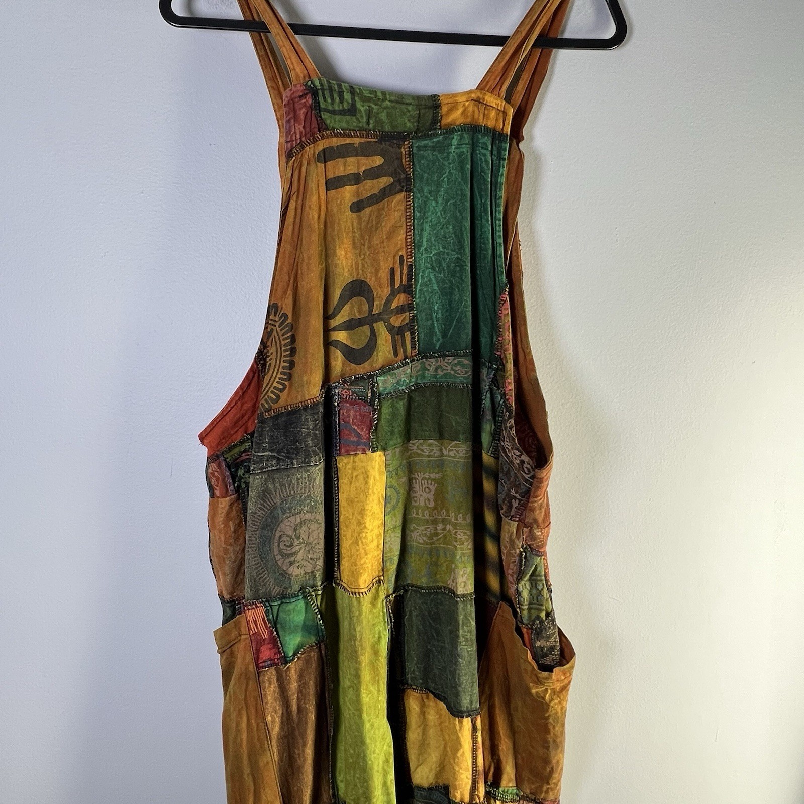 Kathmandu Imports One Size Patchwork Overalls Wid… - image 13