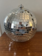 Visual Effects Disco Ball with Hanging Hook Silver Mirror 8" Round Celebration