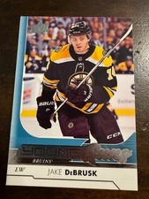 2017-18 Jake Debrusk Upper Deck Young Guns rookie hockey card - #212 - Bruins. rookie card picture