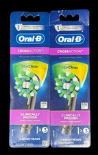 🪥 Lot of 2 Oral-B CrossAction MaxClean Brush Heads ✨ 2 Packs of 3 (6 Total) 🦷