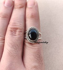 Black Onyx Ring, Onyx Silver Ring, 925 Sterling Silver Ring, Handmade All Size