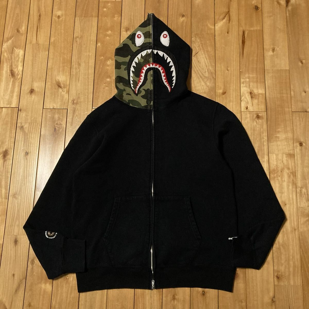 BAPE CAMO Swarovski Shark Full Zip Hoodie A Bathing Ape Size XL | eBay