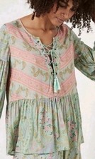 SPELL & THE GYPSY COLLECTIVE City Lights Rayon Boho Blouse Top Size M