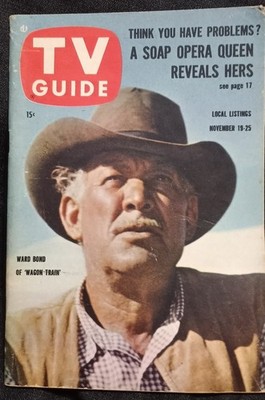 Vintage TV Guide Magazine November 19, 1960 Wagon Train Star Ward Bond Cover 