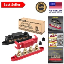 Reliable Power Distribution Block Bus Bar, 250A Max, 4 Poles, Red & Black Design