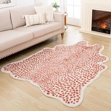 Leopard Rug Cheetah Print Rug Large Faux Cowhide Skin Mat Animal Print Area R...
