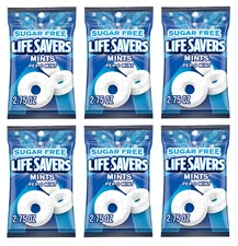 Life Savers Pep O Mint, Sugar Free, Breath Mints Hard Candy 2.75oz. (Pack of 6)