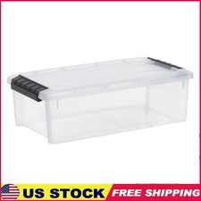 Stackable Storage Bins W/ Lids Durable Plastic Containers Home Office Garage New