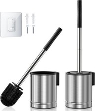 Toilet Brush and Holder Set: 2 Pack Stainless Steel Rustproof Kits with Deep