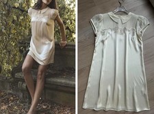 Women Doen Collared Lace Short Sleeve A-line Mini Dress