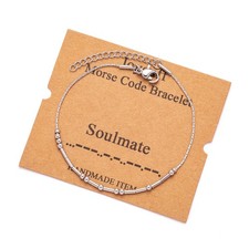 Soulmate Morse Code Bracelets for Best Friend Mom Coworker Sister Daughter Inspi