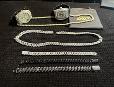 GLD Alpha Era Men s Lot of 2 42mm Analog Watches Silver/Black Leather