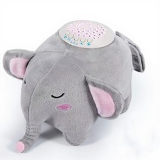 BEREST Baby Elephant Soother Toy with Starry Night Light Projector, Shushing ...