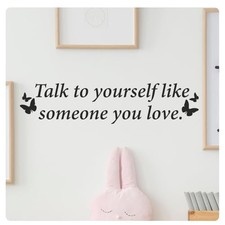 Talk to Yourself Motivational Inspirational Wall Decal Sticker Quote Home Decor