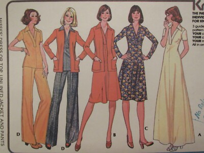 Rare VTG 76 McCALLS 4853 Misses Dress or Top Unlined Jacket & Pants ...