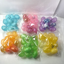 Vintage Estate 1980s 72 Fillable Plastic Easter Eggs 2.5" ASSORTED STYLES/COLORS