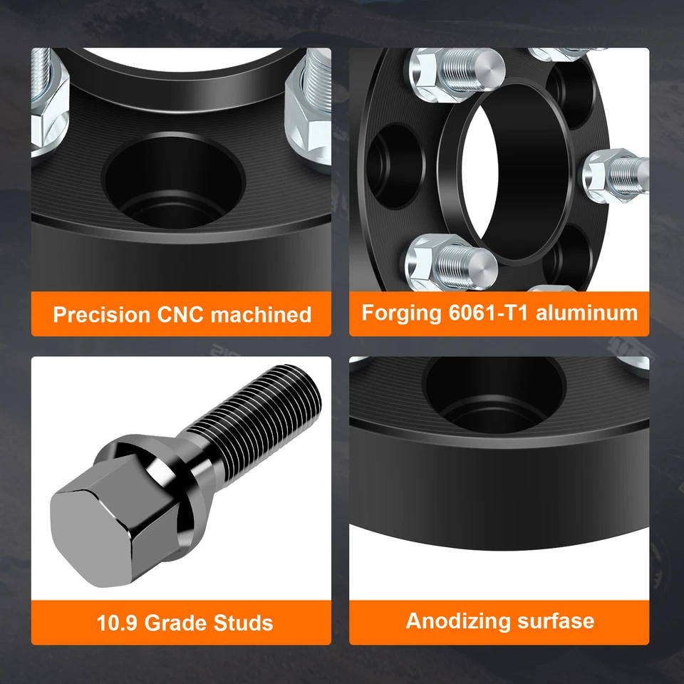 4 Pcs 1.25"  Hub Centric Wheel Spacers 5x4.5 5x114.3 Fits Ford Mustang 1994-2014 - Image 3 of 4