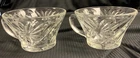 2 VINTAGE ANCHOR HOCKING STARBURST PUNCH BOWL REPLACEMENT CUPS CLEAR GLASS