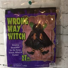 Crashing Wrong Way Witch Flat 27 Halloween Door Hang Wall Decoration Home Party