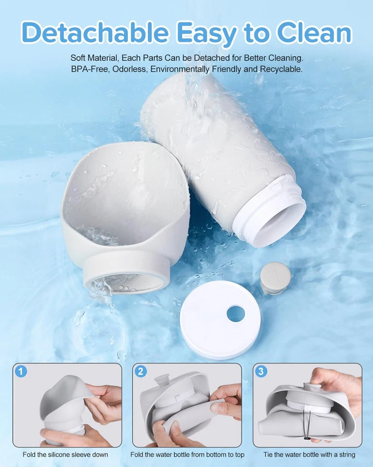 Botella de agua portátil para perros a prueba de fugas de agua para mascotas de viaje senderismo Navidad EE. UU. Foto 4 de 4