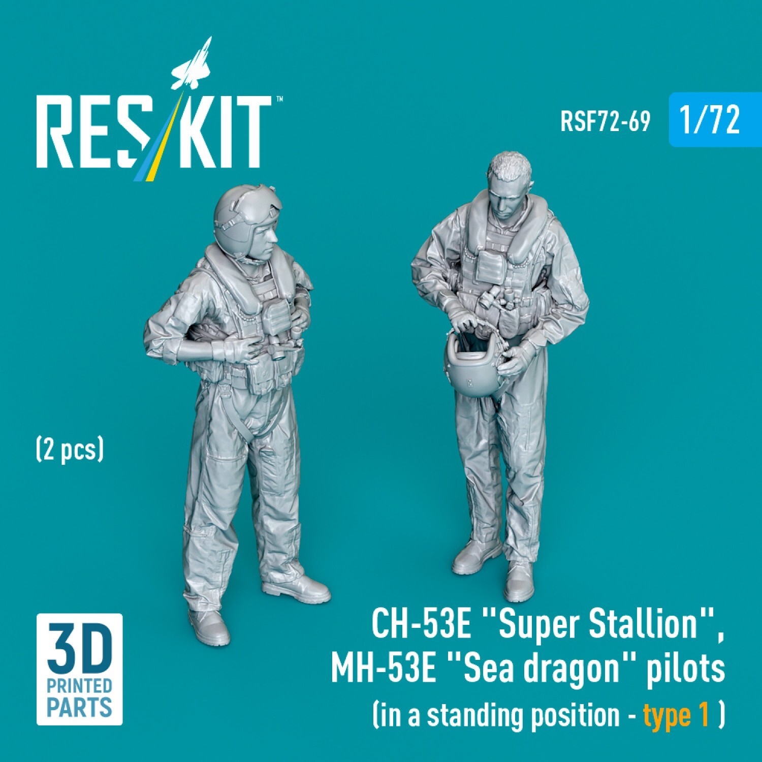 1:72 Scale CH-53E Super Stallion & MH-53E Sea Dragon Pilot Figures (2pcs) - RSF72-0069  