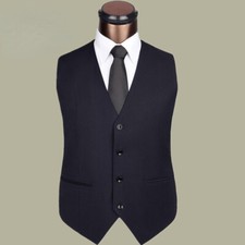 Image of Men Suit Waistcoat Vest Gilet Slim Single-Breasted Formal Casual Wedding Uniform