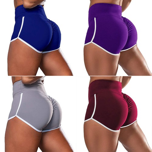 Short Donna Effetto Push Up Anti Cellulite Leggings Texture Yoga Vita Alta