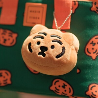 MUZIK TIGER Character Tiger Face Plush Doll Key Ring