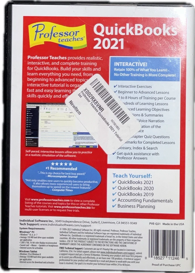 Professor Teaches QuickBooks 2021 Tutorial Set PC - Image 2 of 2