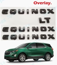 4PCS Matte Black Door Rear Equinox LT Letter Emblem OVERLAY Chevrolet Equinox