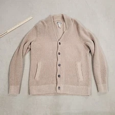 Duluth Trading Sweater Mens Large Beige Burly Retirement Shawl Cardigan 71257
