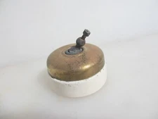Antique Brass & Ceramic Light Switch Old Dolly Toggle Vintage Art Deco