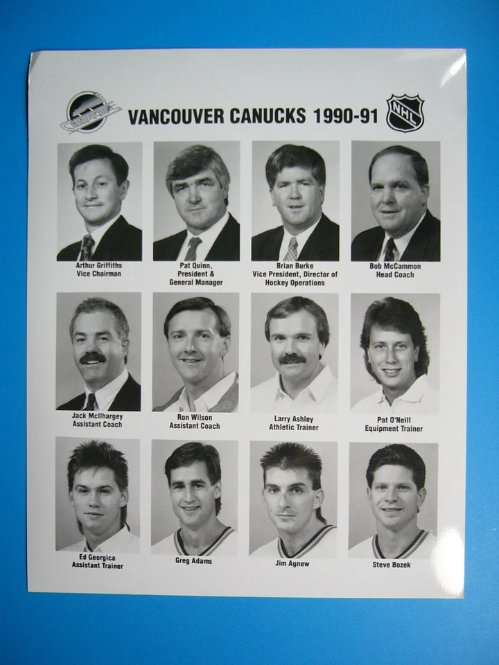 PANEL DE FOTOS DE PRENSA DE HOCKEY 1990/91 TREVOR LINDEN KIRK MCLEAN NOVATO AUTÓGRAFO AUTOMÁTICO Foto 3 de 4