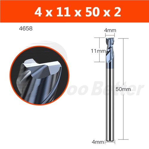 Ø1-20mm VHM Schaftfräser Z=2 Z=4 Spiralnut TiAN-Beschichtet HRC45 Für CNC Fräse - Bild 15 von 21