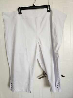 Womens Avenue stretch capris pants plus size 32 White, NWT A574
